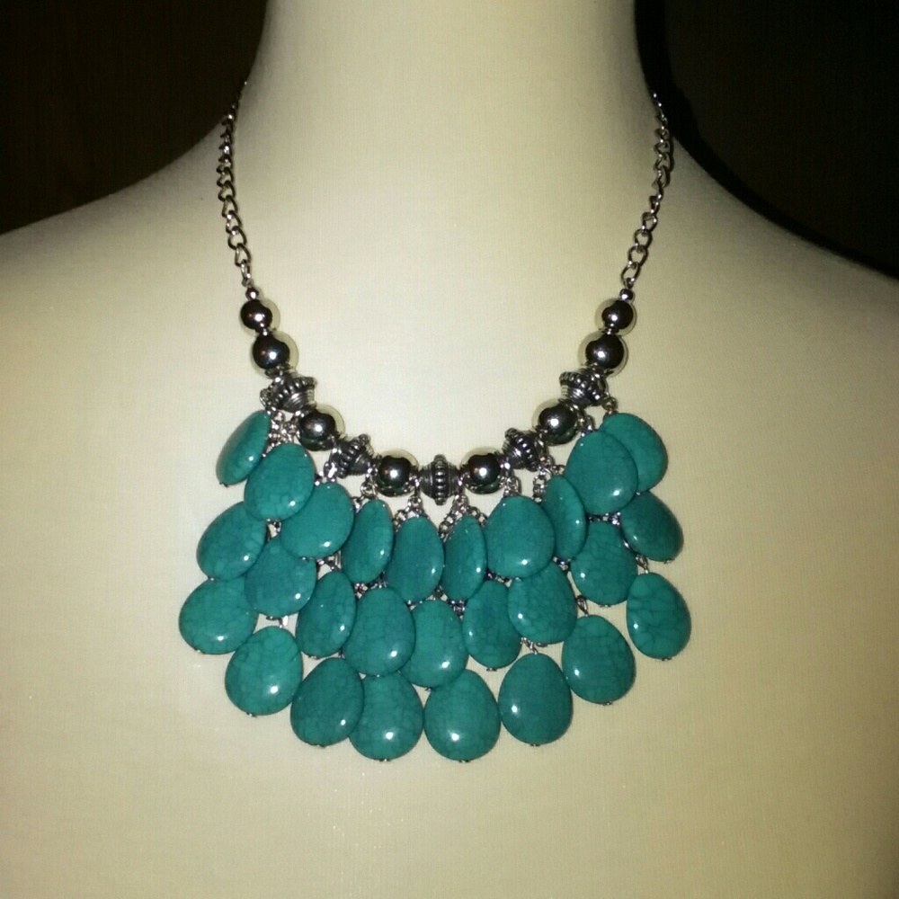 Turquoise silver necklace